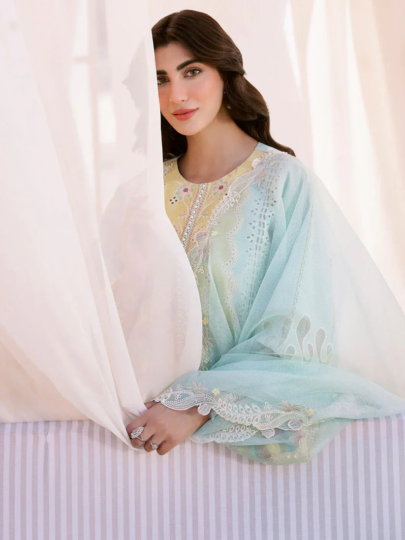 Bin Ilyas 3PC Unstitched Luxury Lawn Chikenkari Heavy Embroidered Suit