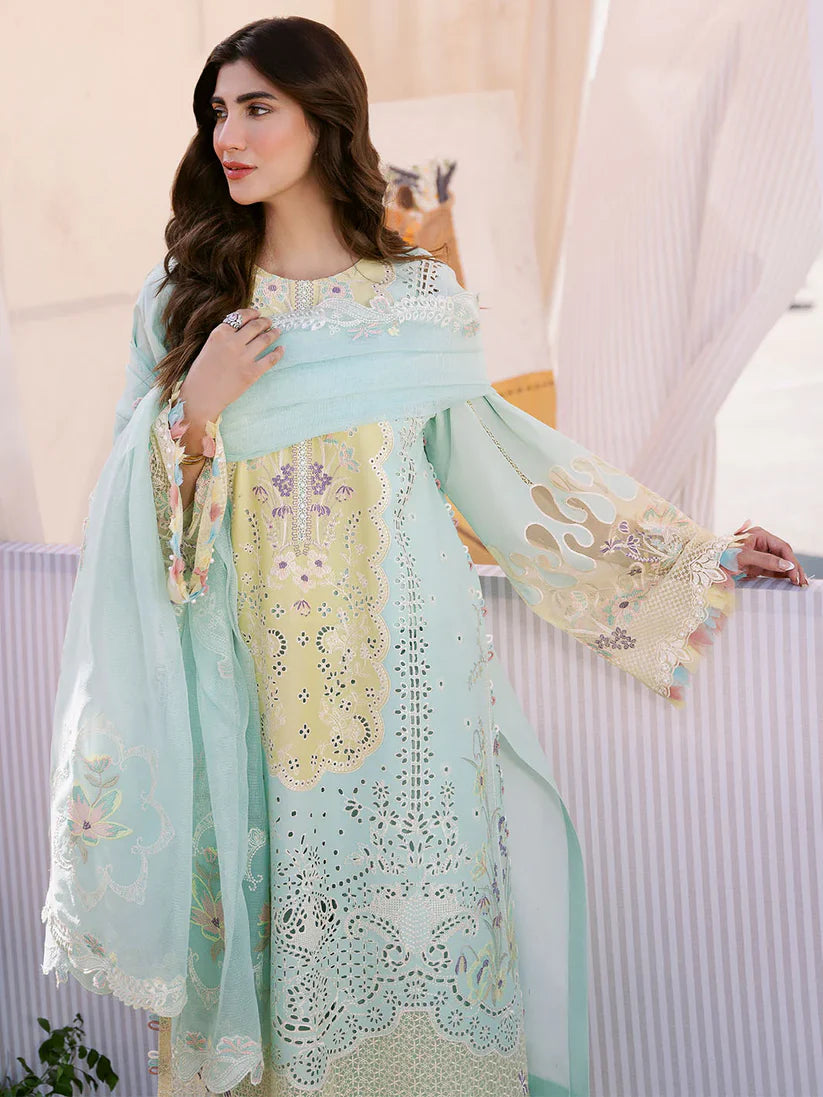 Bin Ilyas 3PC Unstitched Luxury Lawn Chikenkari Heavy Embroidered Suit