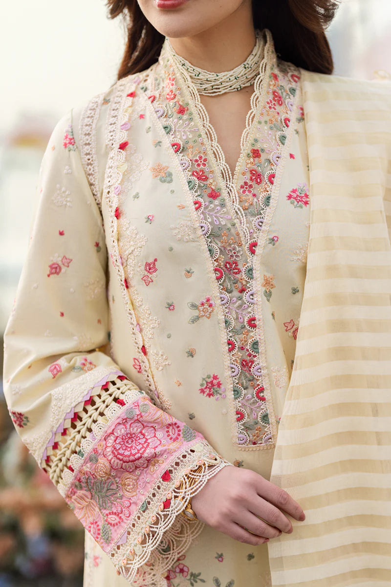 Qalamkar 3PC Unstitched Luxury Lawn Chikenkari Heavy Emb Suit