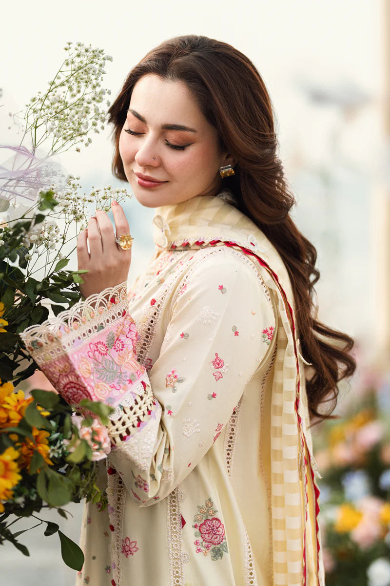 Qalamkar 3PC Unstitched Luxury Lawn Chikenkari Heavy Emb Suit