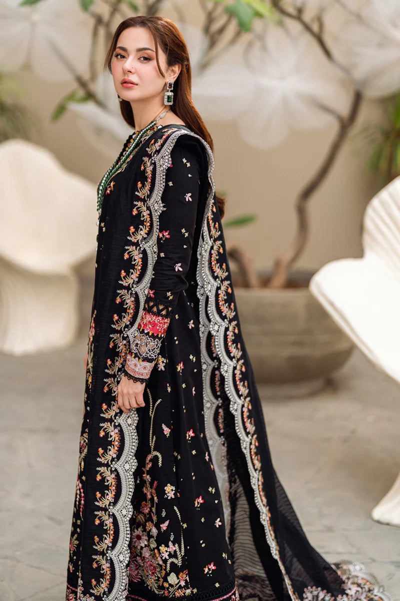Qalamkar 3PC Unstitched Luxury Lawn Heavy Emb Suit
