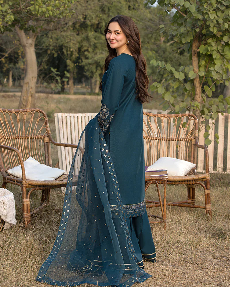Allys 3pc Unstitched Luxury Lawn Sequence & Embroidered Suit