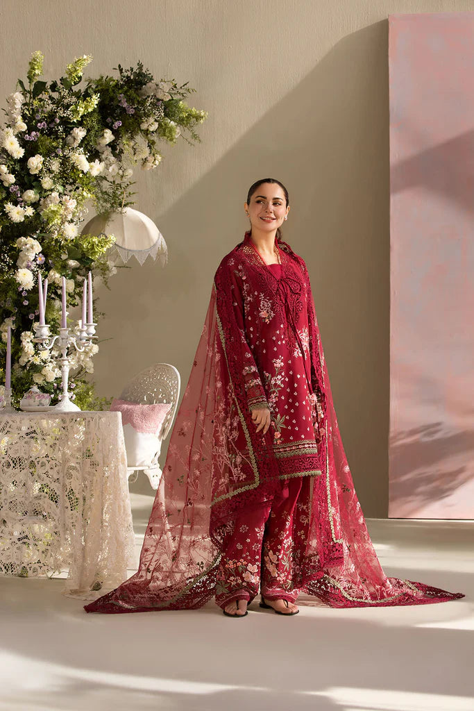 Sobia Nazir 3PC Unstitched Luxury Lawn Heavy Embroidered Suit