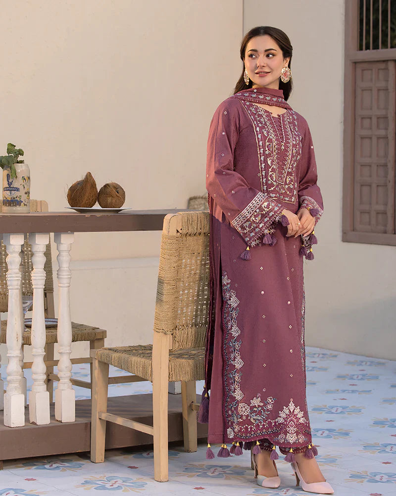 Allys 3pc Unstitched Luxury Lawn Embroidered Suit