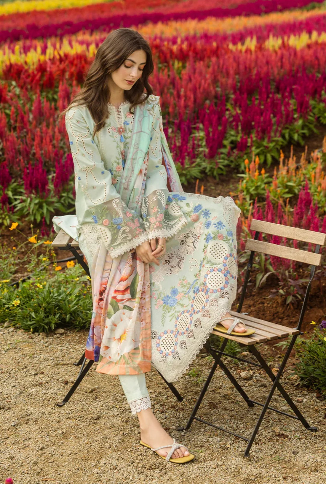 Mushq 3PC Unstitched Luxury Lawn Chikenkari Heavy Embroidered Suit