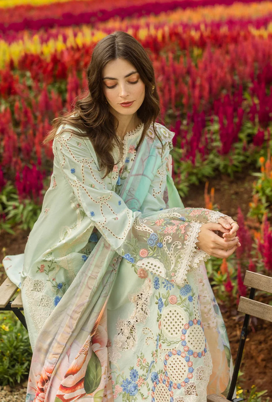 Mushq 3PC Unstitched Luxury Lawn Chikenkari Heavy Embroidered Suit
