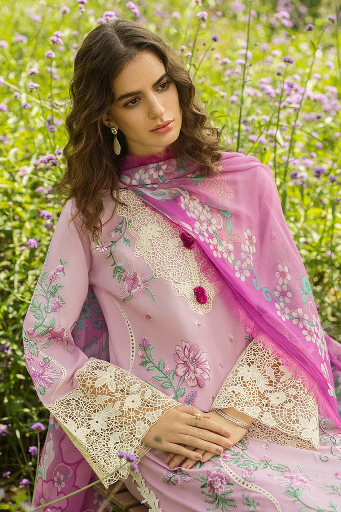 Mushq 3PC Unstitched Luxury Lawn Chikenkari Heavy Embroidered Suit