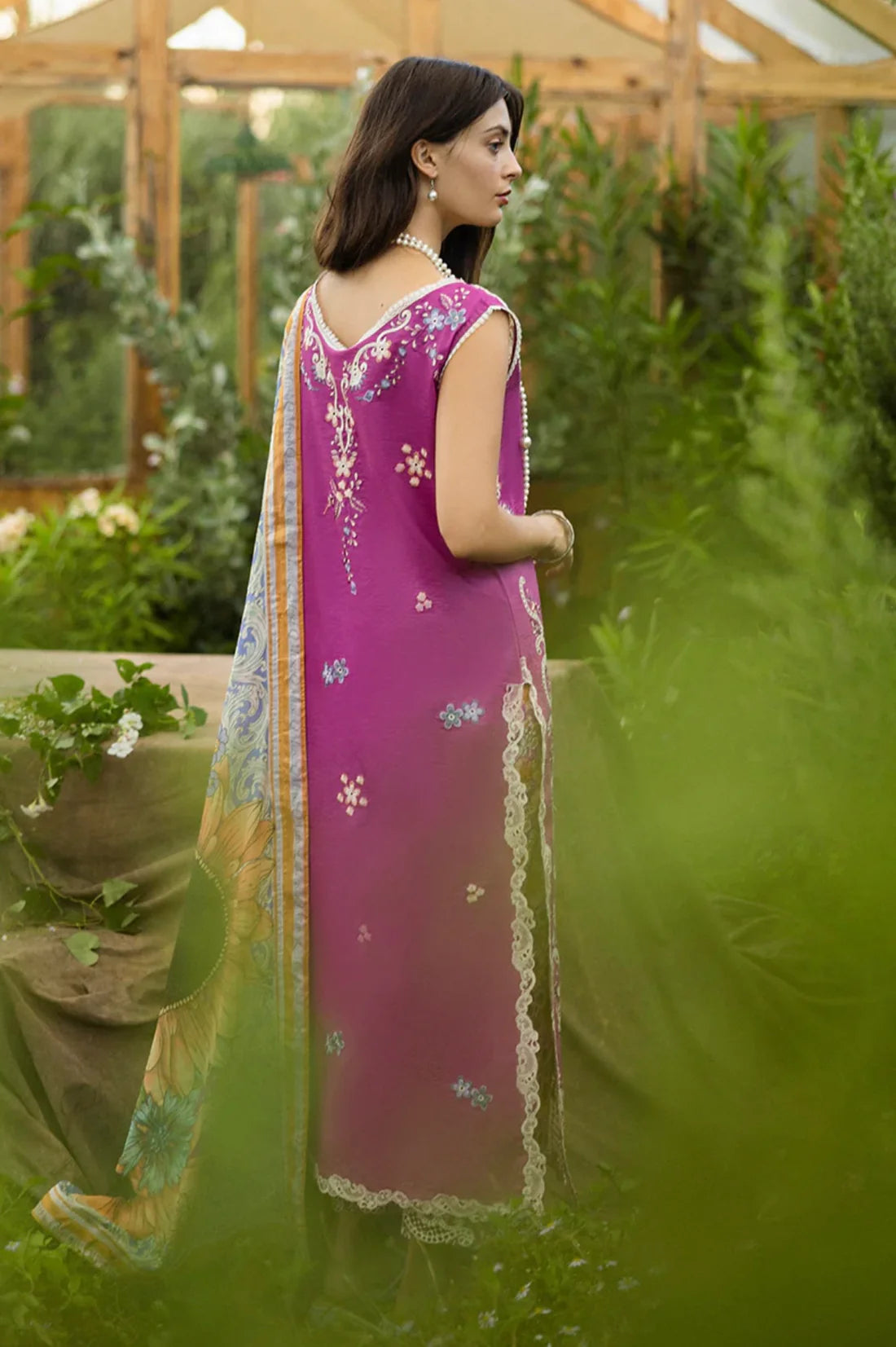 Muhsq 3PC Unstitched Luxury Lawn Chikenkari Heavy Embroidered Suit