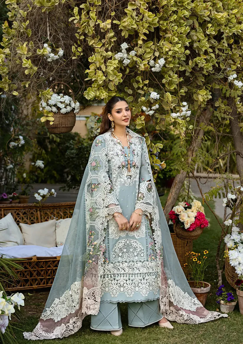 Elaf 3PC Unstitched Luxury Lawn Chikenkari Heavy Embroidered Suit