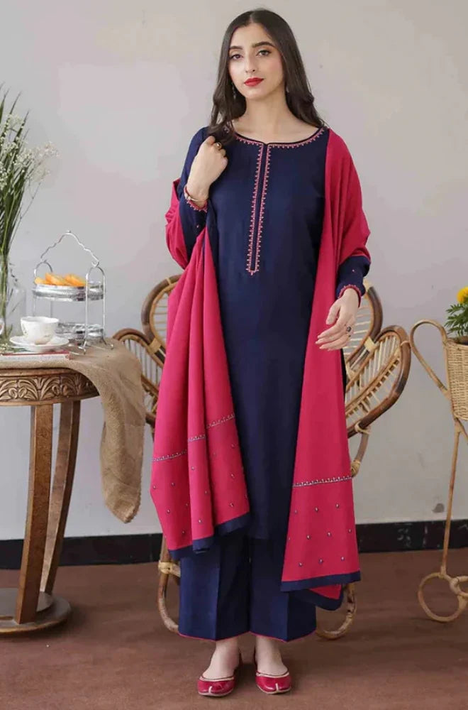Asling 009 Unstitched Luxury Dhanak Heavy Embroidered 3PC Suit