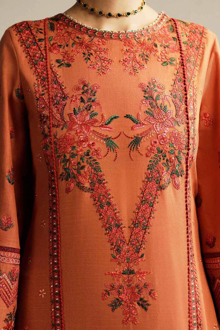 Hussain Rehar 018 Unstitched Luxury Dhanak Heavy Embroidered 3PC Suit
