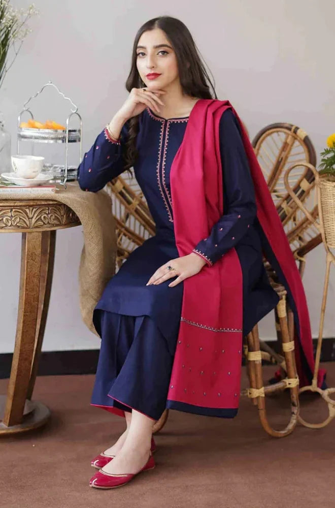 Asling 009 Unstitched Luxury Dhanak Heavy Embroidered 3PC Suit