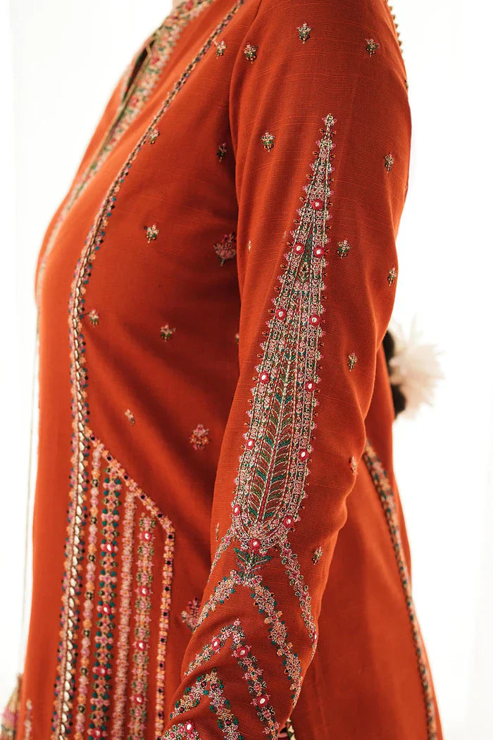 Hussain Rehar 019 Unstitched Luxury Dhanak Heavy Embroidered 3PC Suit