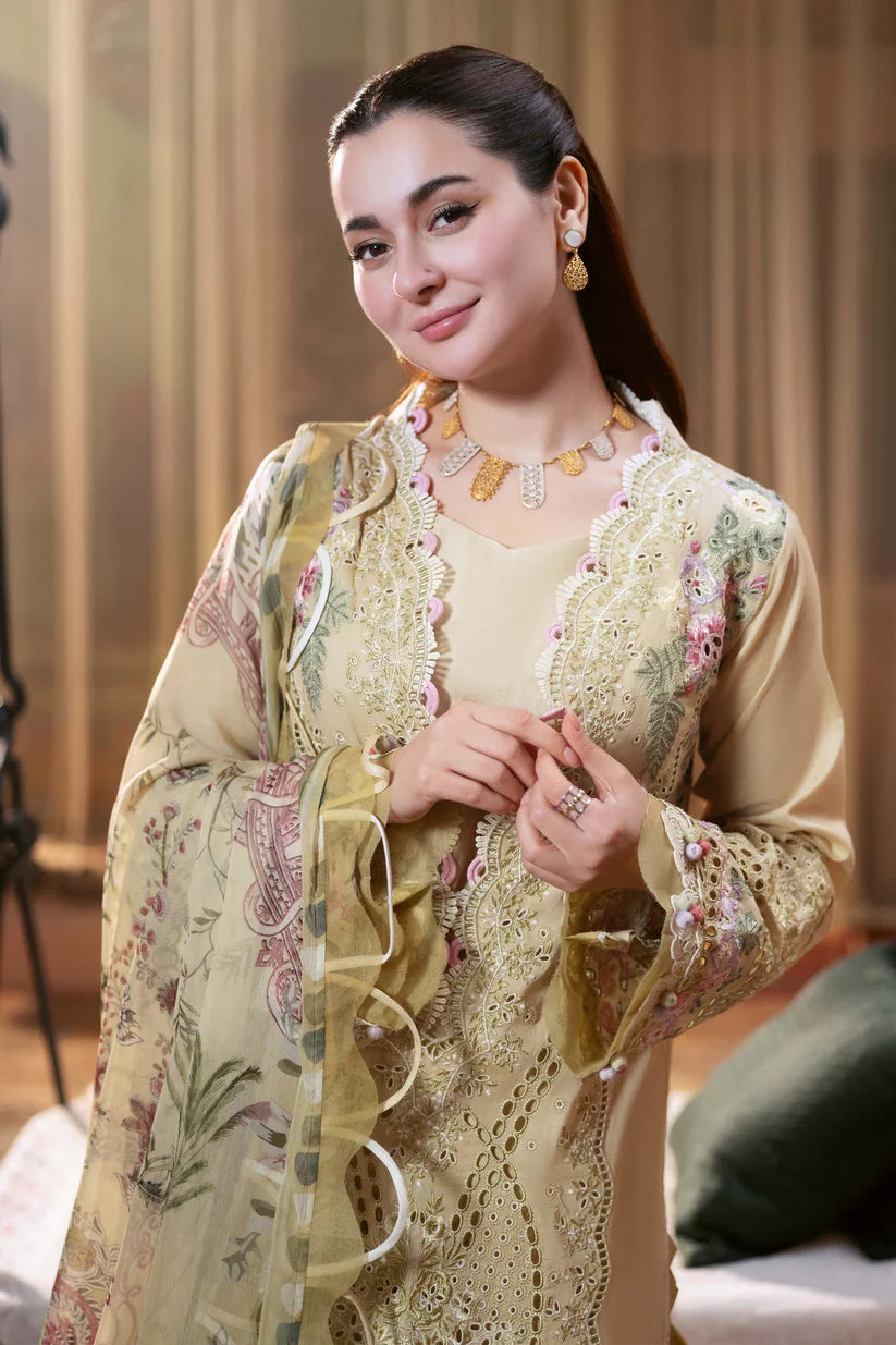 Jade 004 Unstitched Luxury Dhanak Chikenkari Heavy Embroidered 3PC Suit