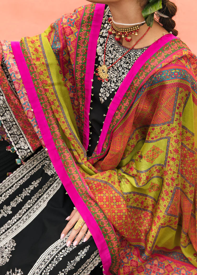 Hussain Rehar 3PC Unstitched Luxury Lawn Heavy Embroidered Suit