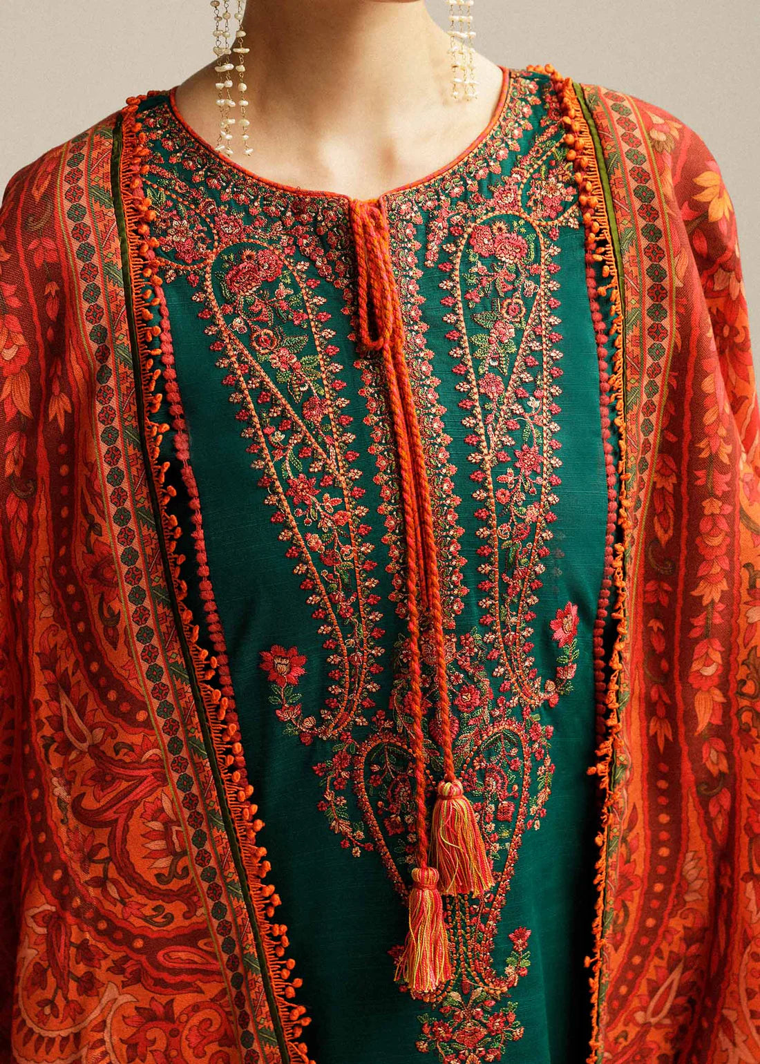 Hussain Rehar 3PC Unstitched Luxury Lawn Heavy Embroidered Suit