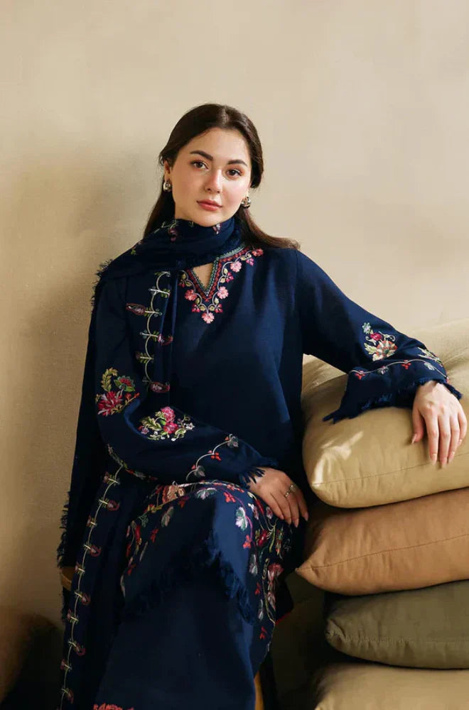 Zara Shahjahan 001 Unstitched Luxury Dhanak Heavy Embroidered 3PC Suit