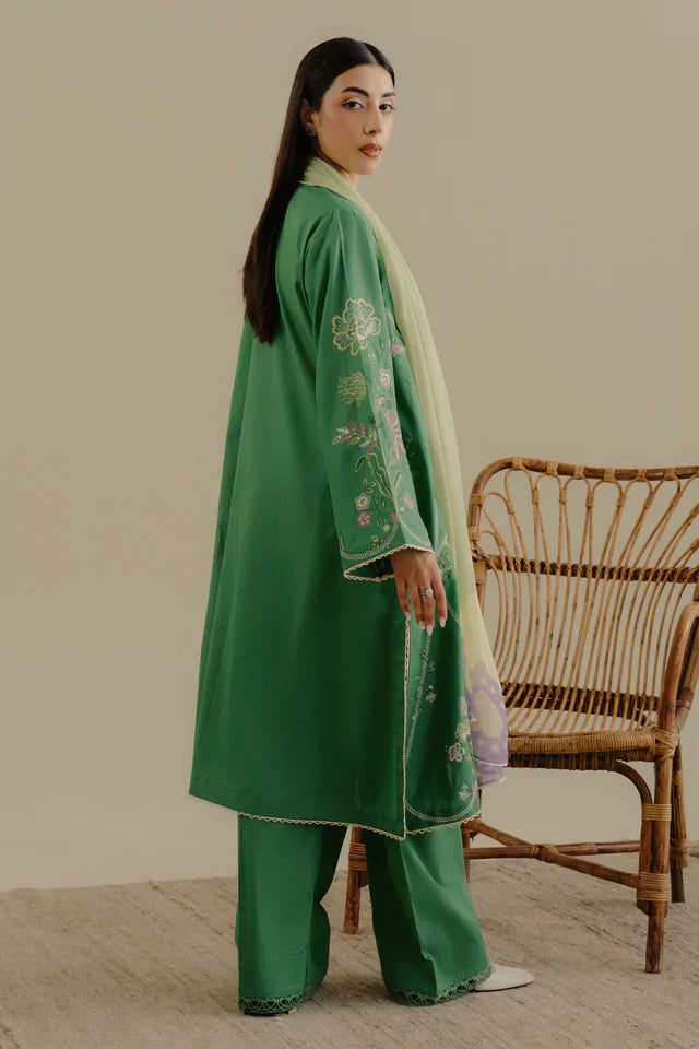 Zara Shahjahan 3PC Unstitched Luxury Lawn Heavy Embroidered Suit