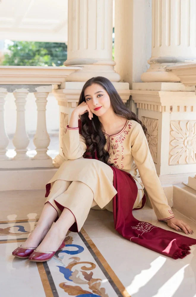 Asling 003 Unstitched Luxury Dhanak Heavy Embroidered 3PC Suit