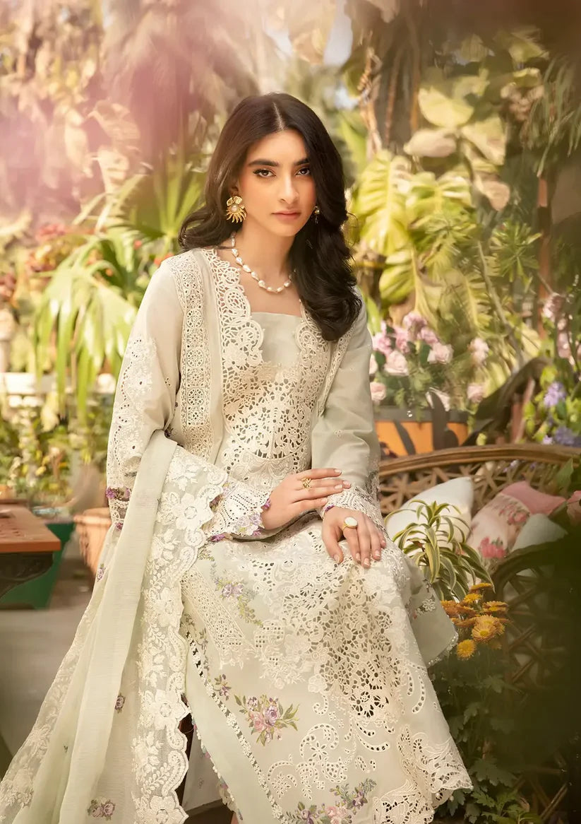 Elaf 3PC Unstitched Luxury Lawn Chikenkari Heavy Embroidered Suit
