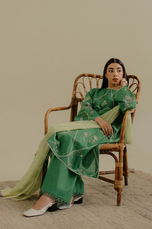Zara Shahjahan 3PC Unstitched Luxury Lawn Heavy Embroidered Suit
