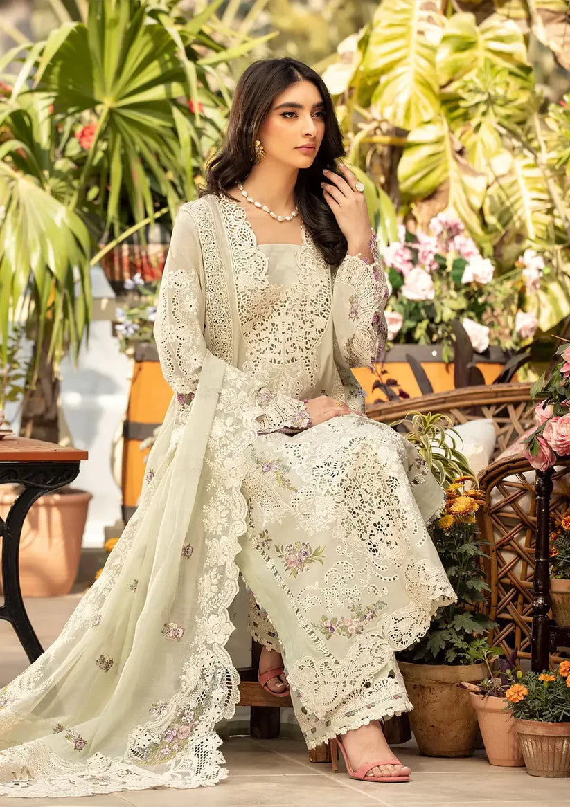 Elaf 3PC Unstitched Luxury Lawn Chikenkari Heavy Embroidered Suit