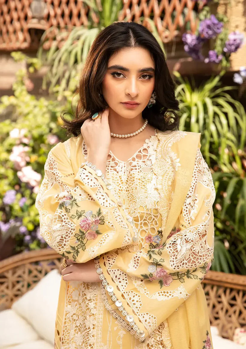 Elaf 3PC Unstitched Luxury Lawn Chikenkari Heavy Embroidered Suit