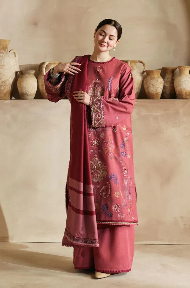Zara Shahjahan 004 Unstitched Luxury Dhanak Heavy Embroidered 3PC Suit