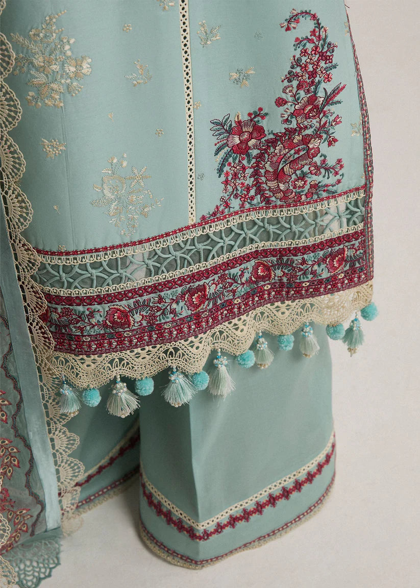 Hussain Rehar 3PC Unstitched Luxury Lawn Heavy Embroidered Suit
