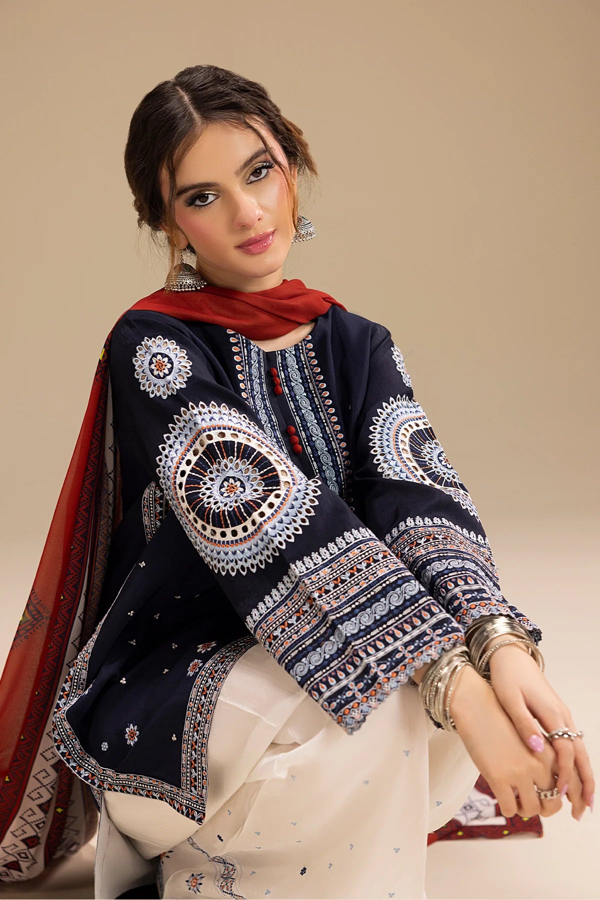 Jazmin 004 Unstitched Luxury Dhanak Heavy Embroidered 3PC Suit