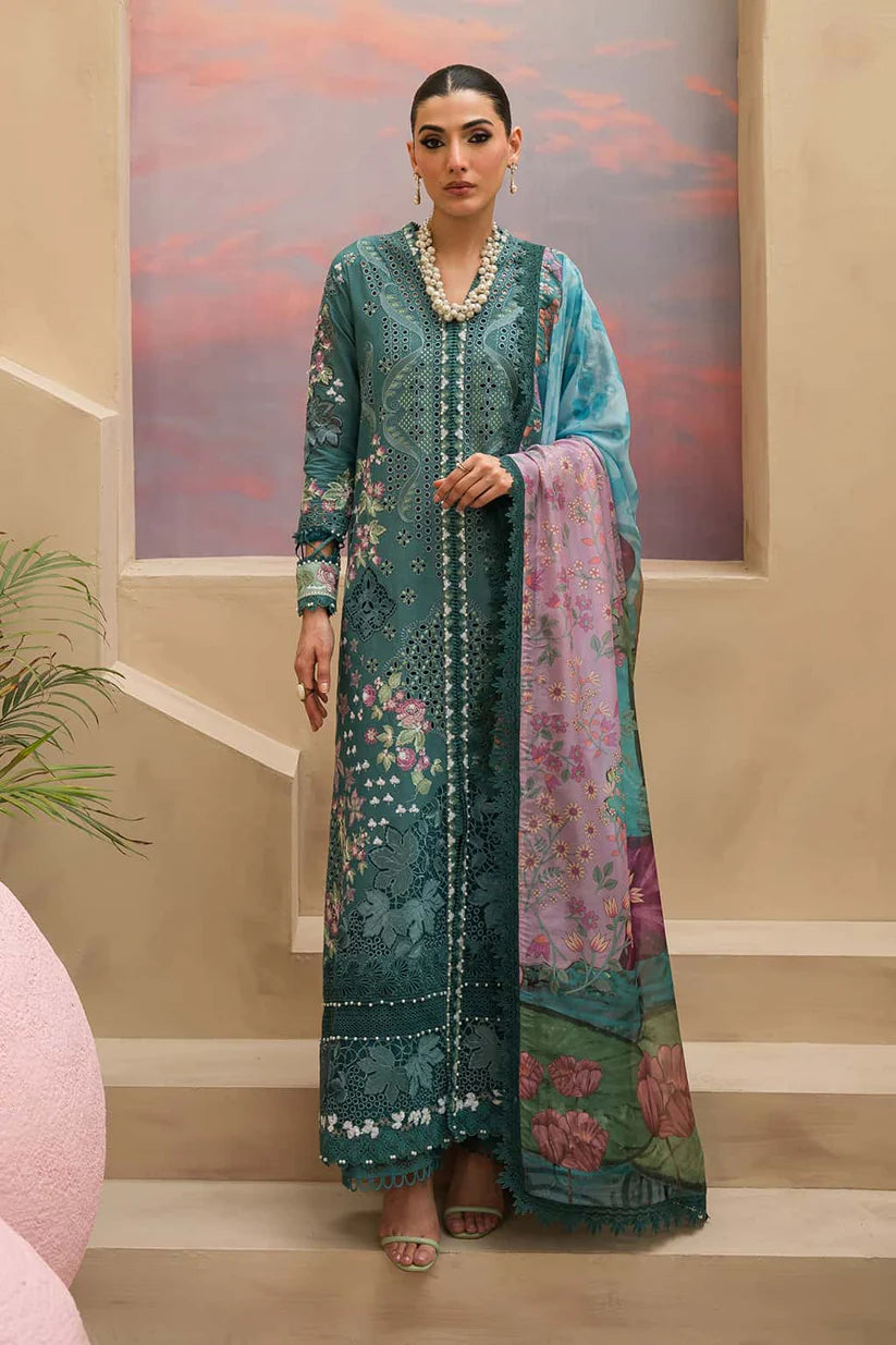 Afrozeh 3PC Unstitched Luxury Lawn Chikenkari Heavy Embroidered Suit