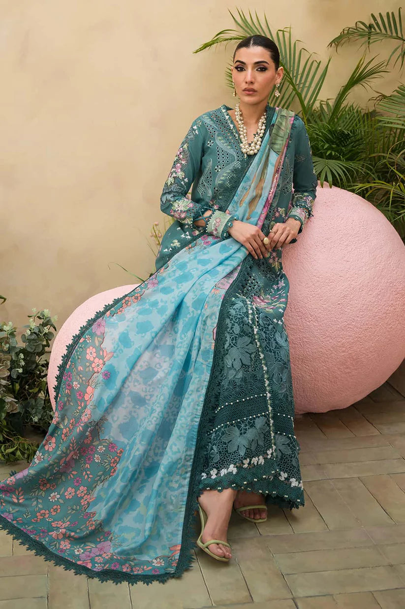 Afrozeh 3PC Unstitched Luxury Lawn Chikenkari Heavy Embroidered Suit