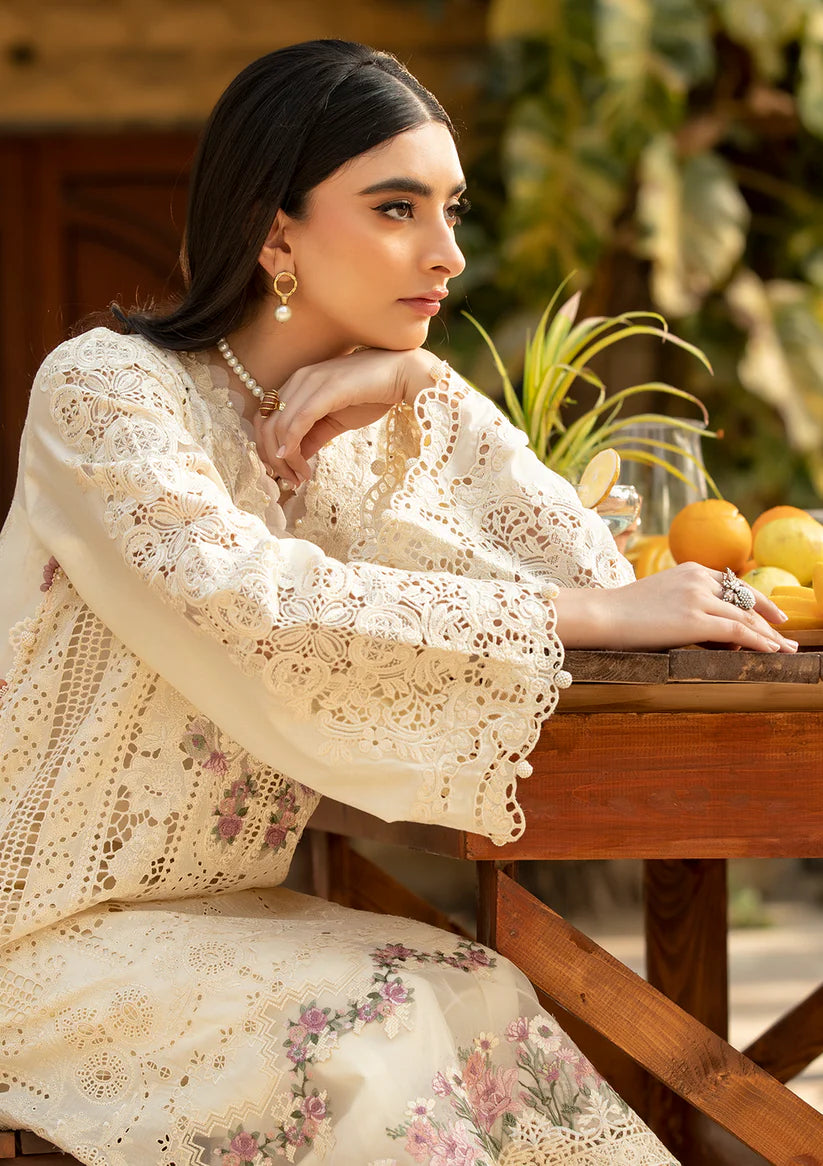 Elaf 3PC Unstitched Luxury Lawn Chikenkari Heavy Embroidered Suit