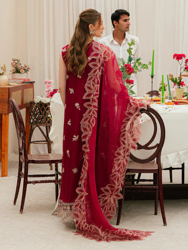 Mahnur 3PC Unstitched Luxury Lawn Chikenkari Heavy Embroidered Suit