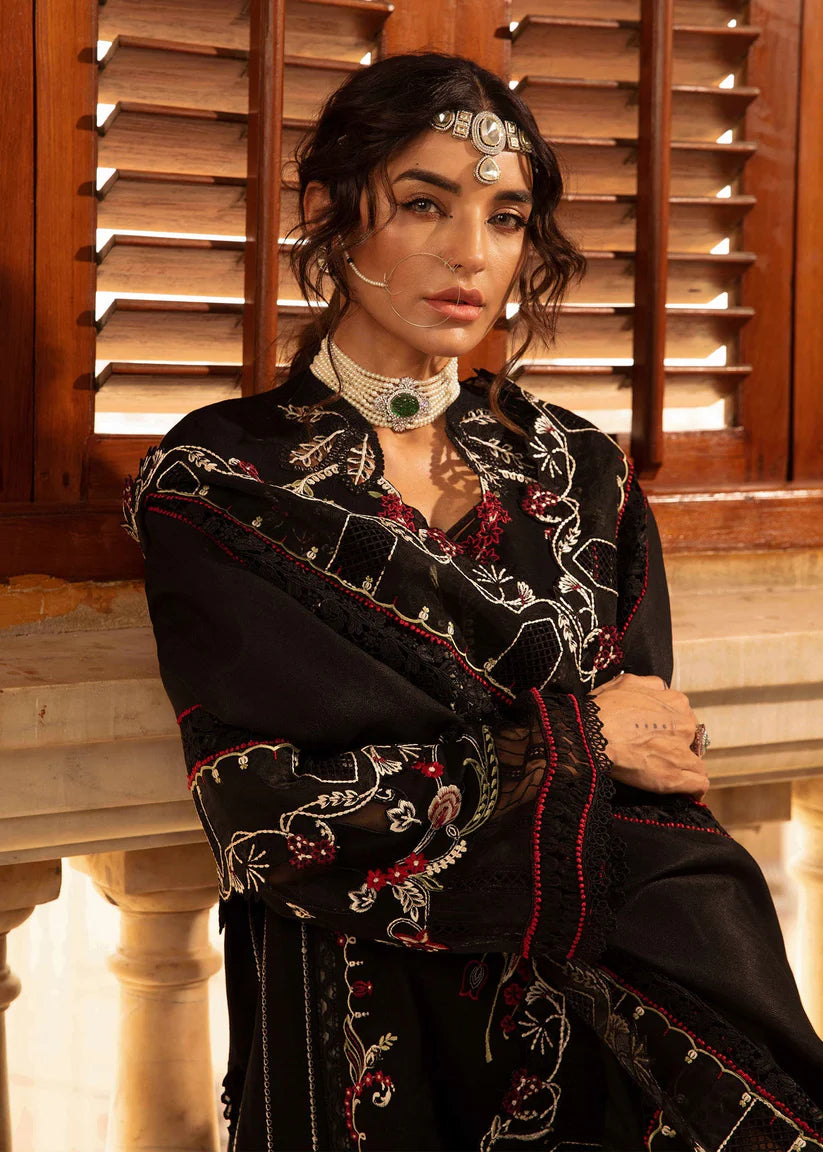 Crimson 3PC Unstitched Luxury Lawn Heavy Emb Suit
