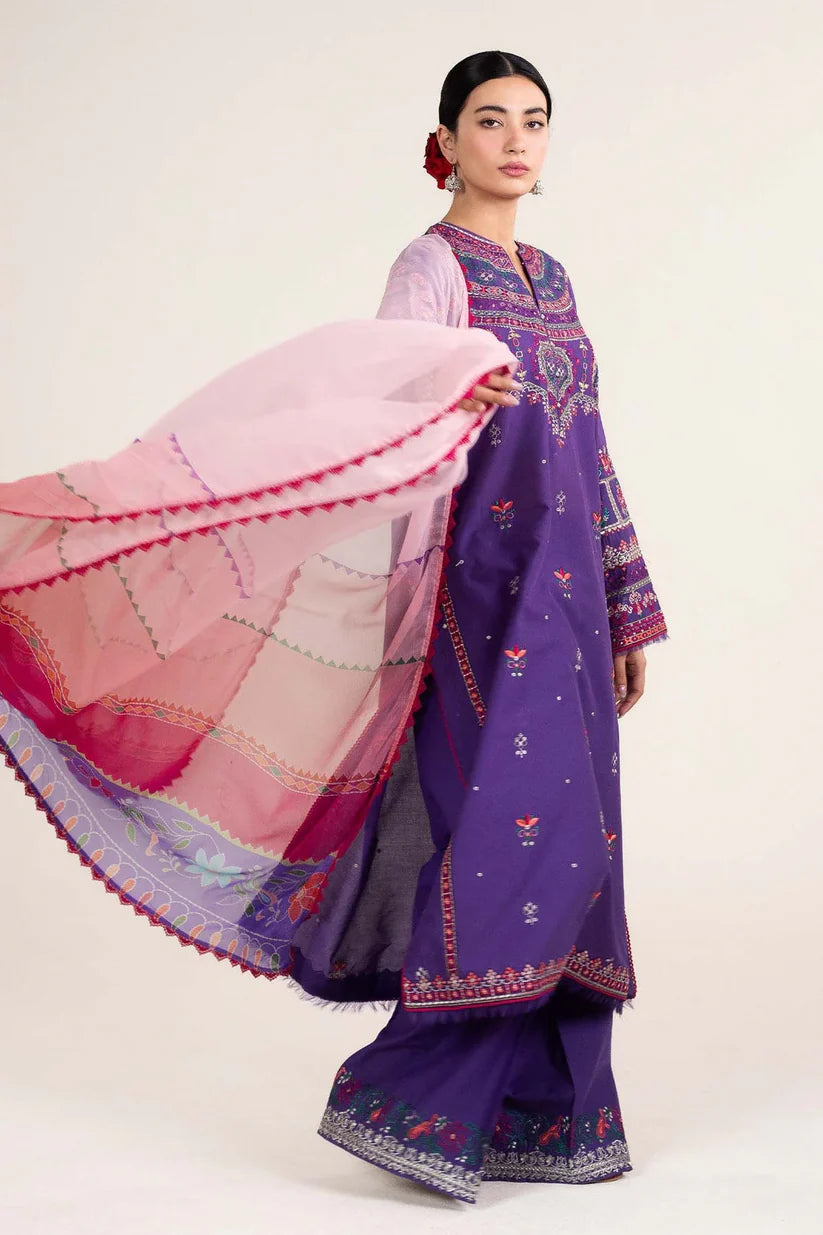 Zara Shahjahan 011 Unstitched Luxury Dhanak Heavy Embroidered 3PC Suit
