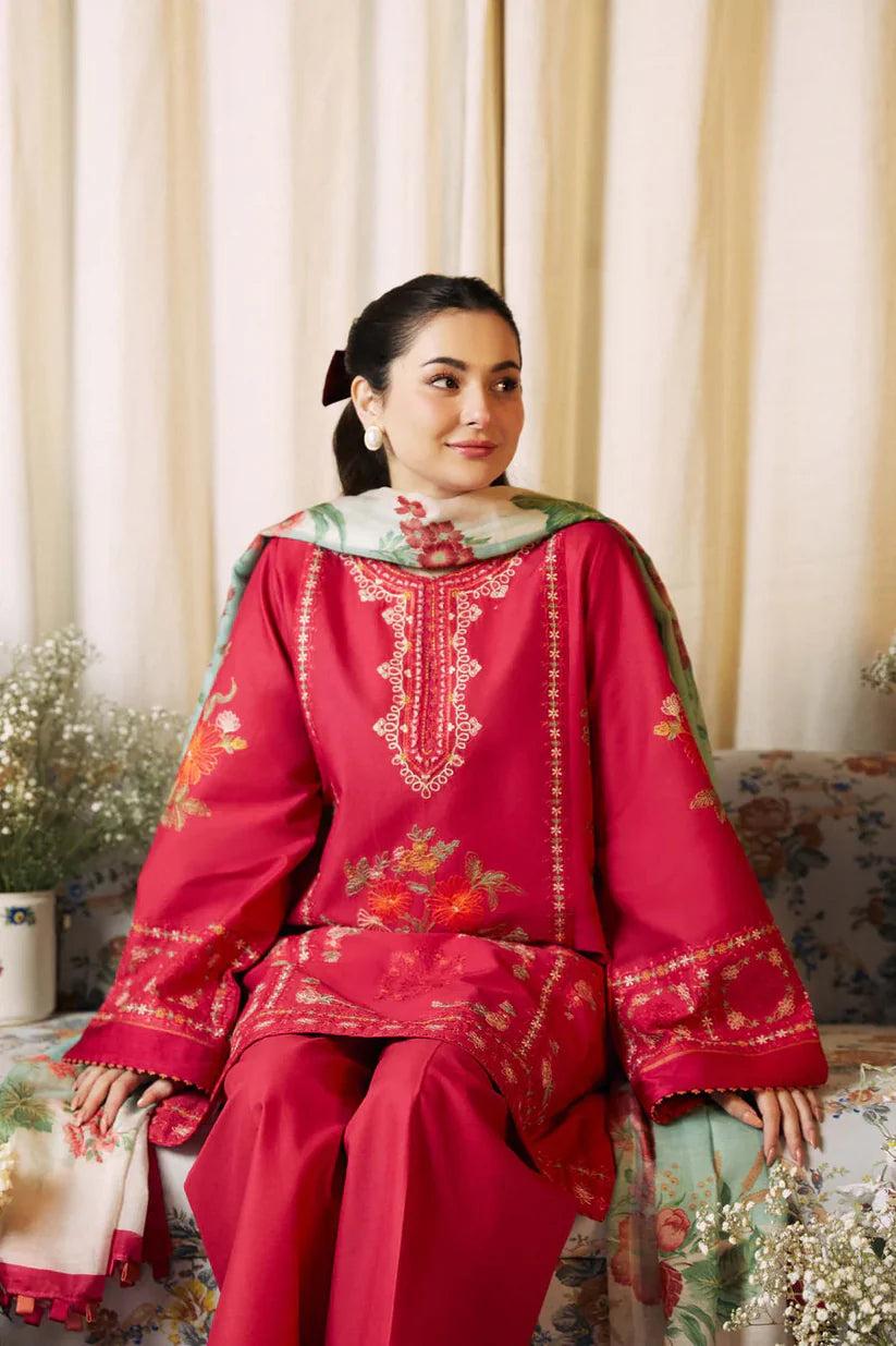 Zara Shahjahan 3PC Unstitched Luxury Lawn Heavy Embroidered Suit