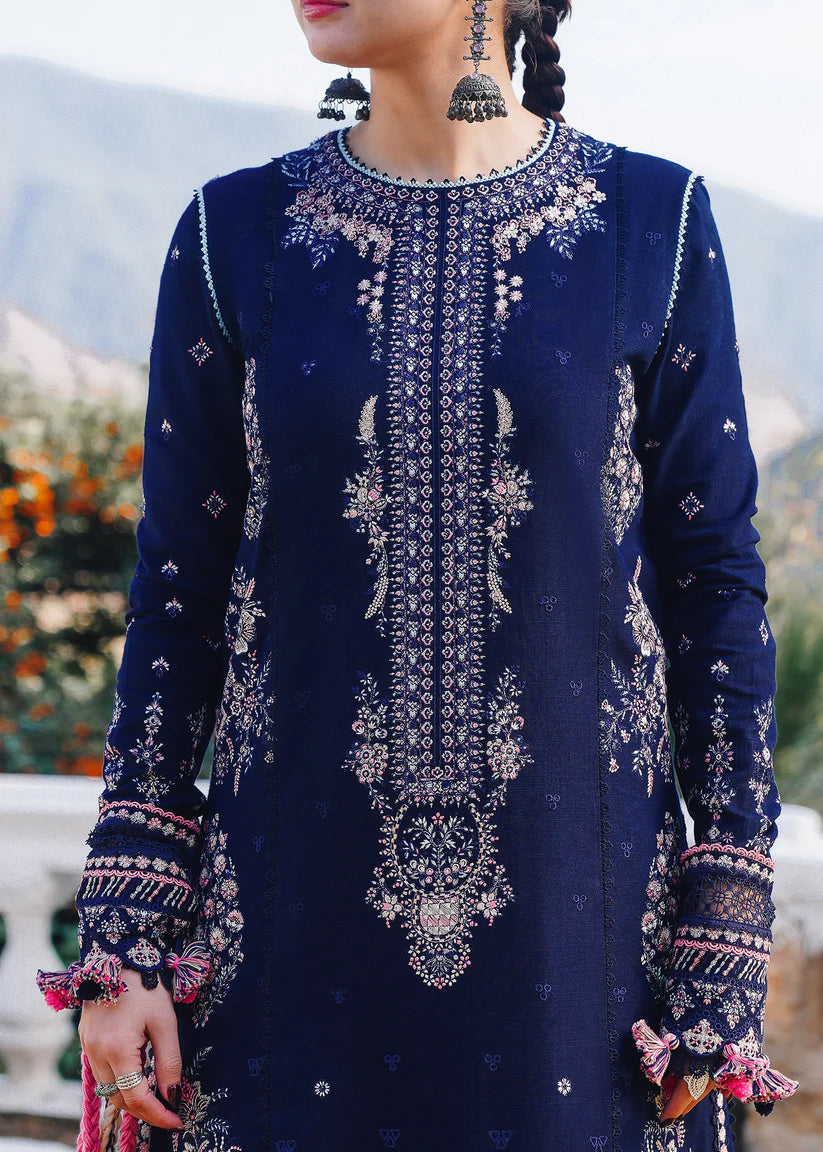 Hussain Rehar 008 Unstitched Luxury Dhanak Heavy Embroidered 3PC Suit