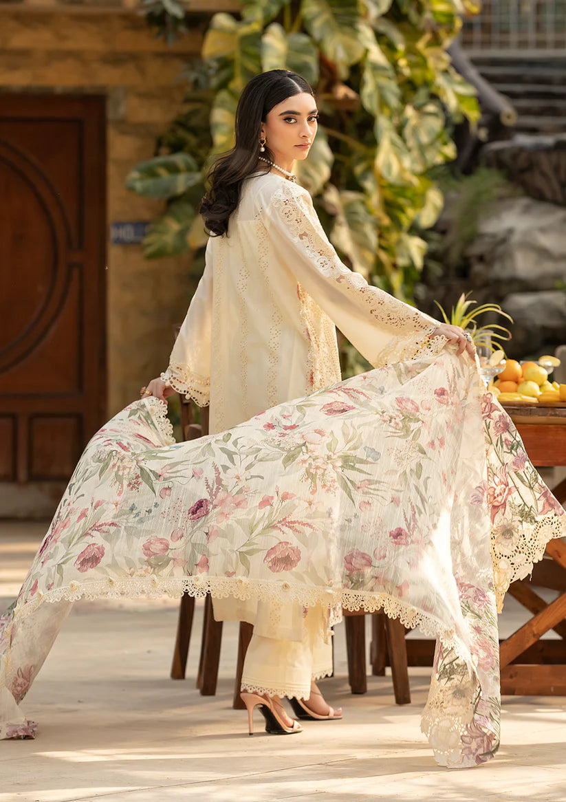 Elaf 3PC Unstitched Luxury Lawn Chikenkari Heavy Embroidered Suit