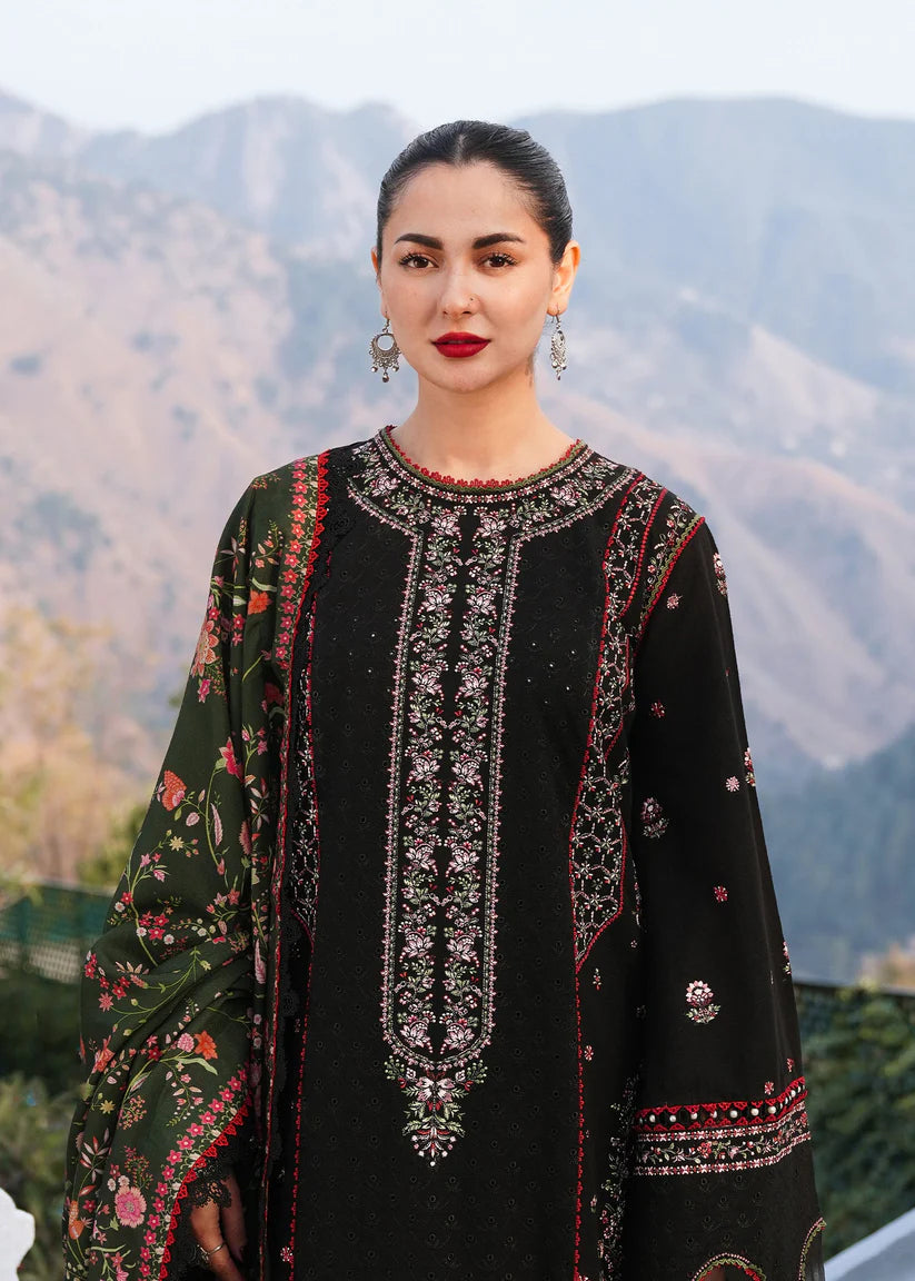 Hussain Rehar 002 Unstitched Luxury Dhanak Heavy Embroidered 3PC Suit