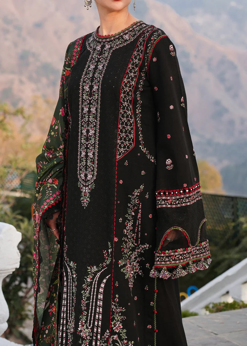 Hussain Rehar 002 Unstitched Luxury Dhanak Heavy Embroidered 3PC Suit