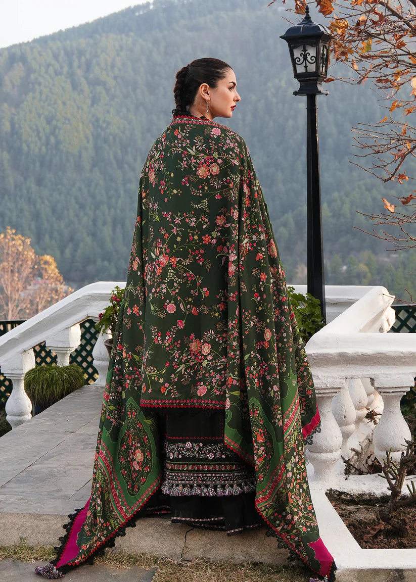 Hussain Rehar 002 Unstitched Luxury Dhanak Heavy Embroidered 3PC Suit