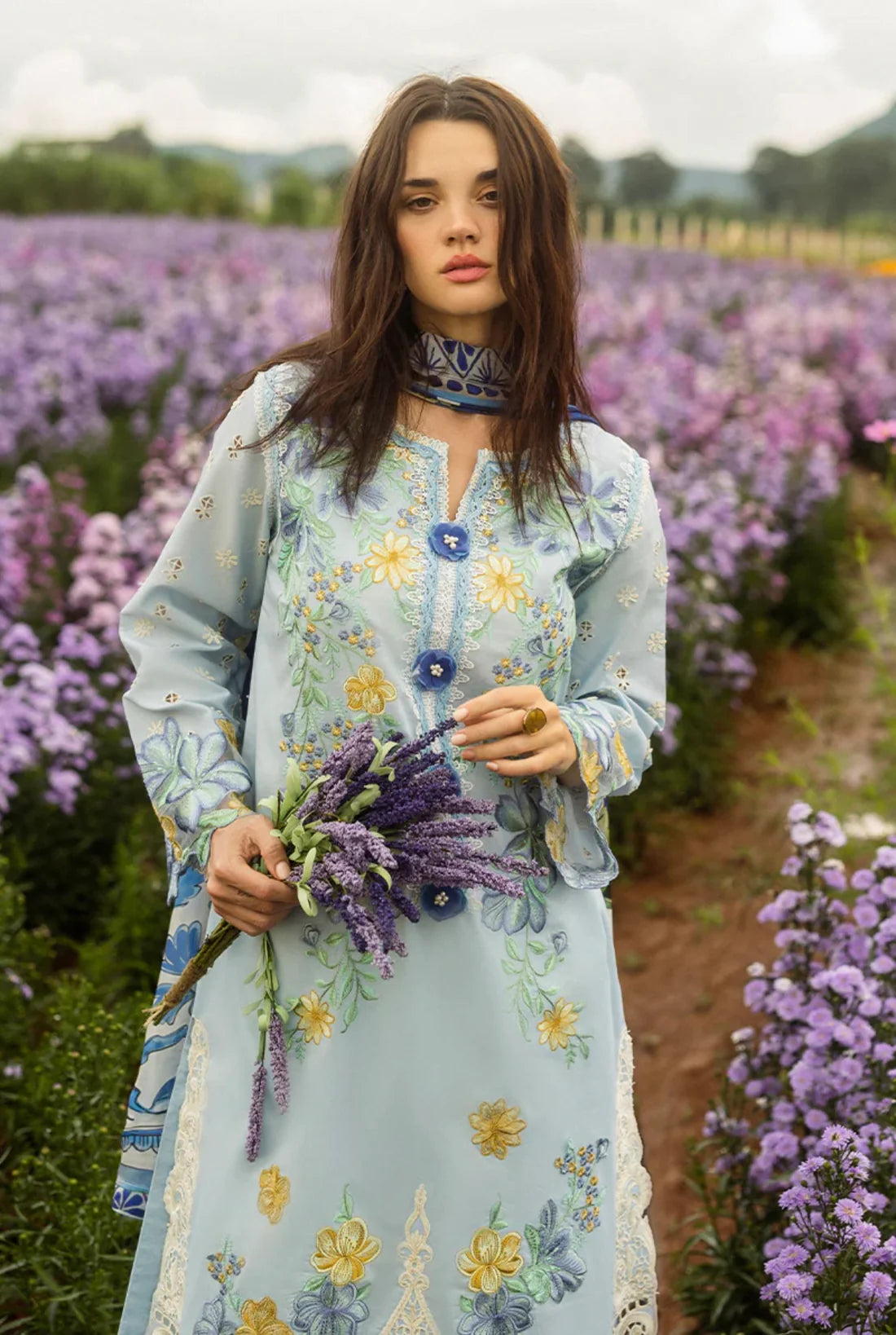 Mushq 3PC Unstitched Luxury Lawn Heavy Embroidered Suit