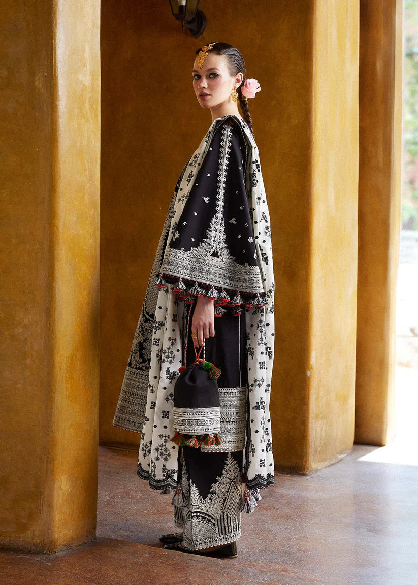 Hussain Rehar 004 Unstitched Luxury Dhanak Heavy Embroidered 3PC Suit
