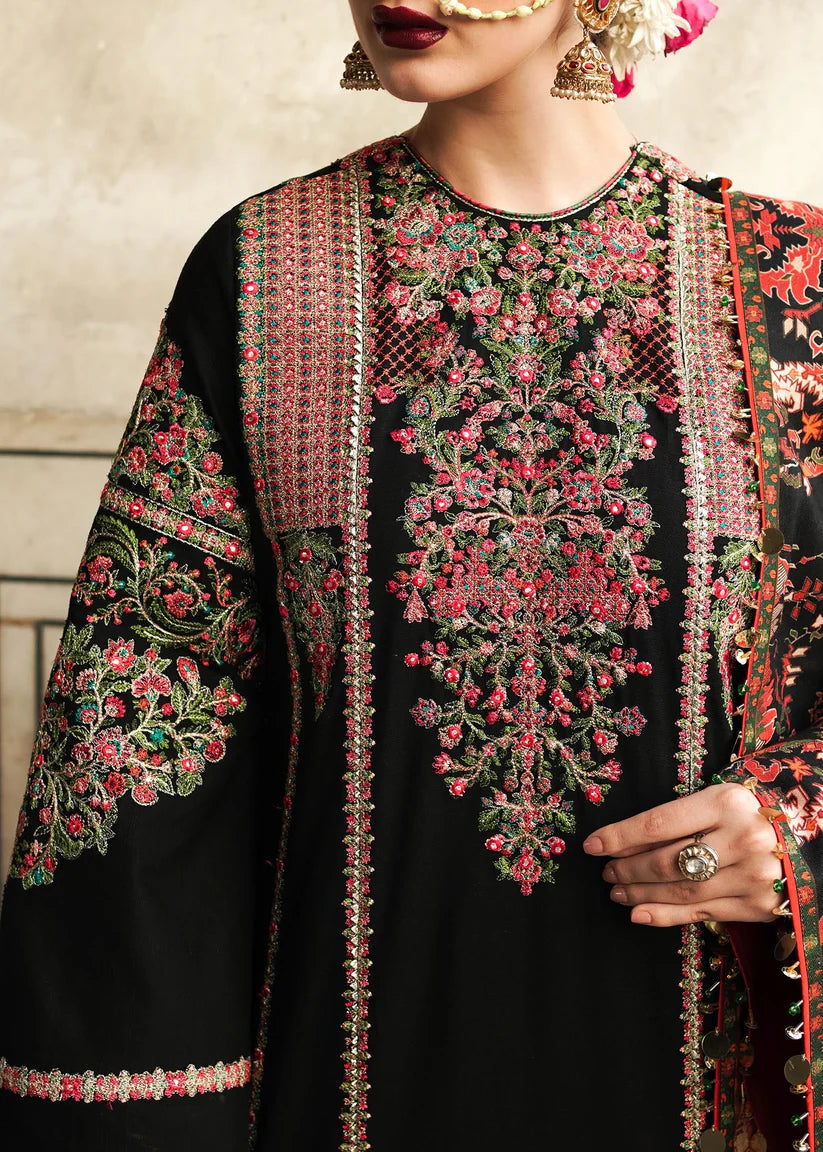 Hussain Rehar 006 Unstitched Luxury Dhanak Heavy Embroidered 3PC Suit