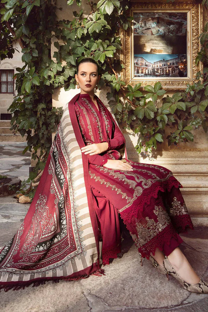 Maria B 001 Unstitched Luxury Dhanak Heavy Embroidered 3PC Suit