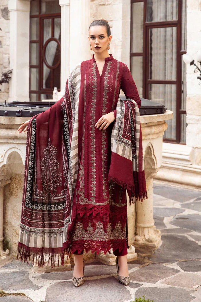 Maria B 001 Unstitched Luxury Dhanak Heavy Embroidered 3PC Suit