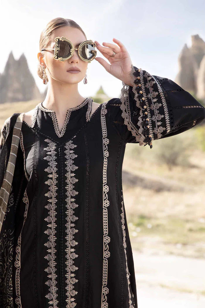 Maria B 002 Unstitched Luxury Dhanak Heavy Embroidered 3PC Suit