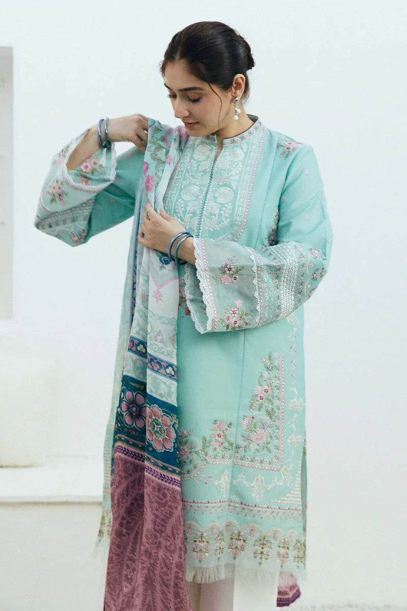 Zara Shahjahan 3PC Unstitched Luxury Lawn Heavy Embroidered Suit