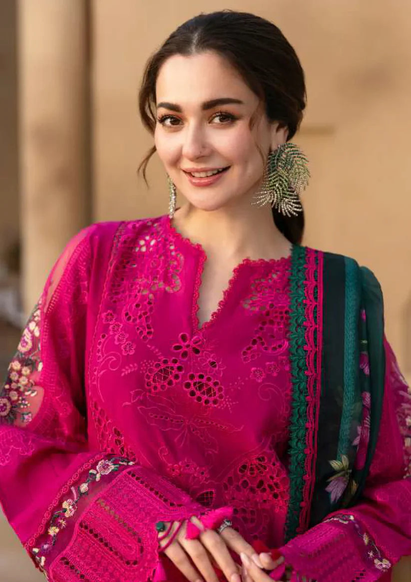 Saira Rizwan 3PC Unstitched Luxury Lawn Chikenkari Heavy Embroidered Suit